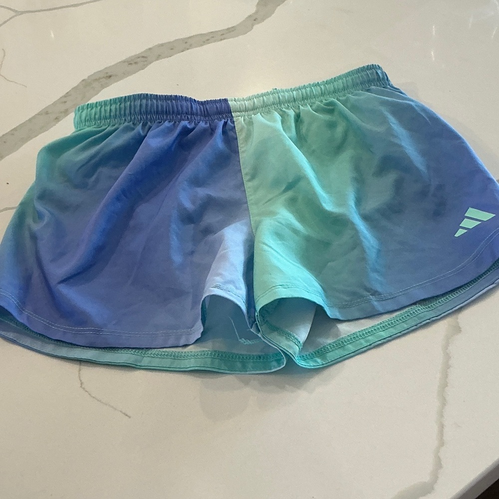adidas Women's Blue and Green Athletic Shorts